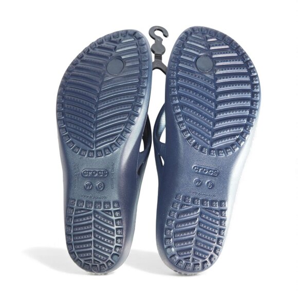 Crocs Kadee II Summer Thong Sandals Women's 6 Navy - Picture 2 of 7